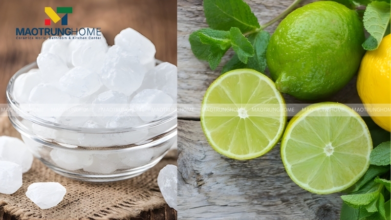 Axit citric tự nhiên trong chanh có khả năng hòa tan cặn khoáng