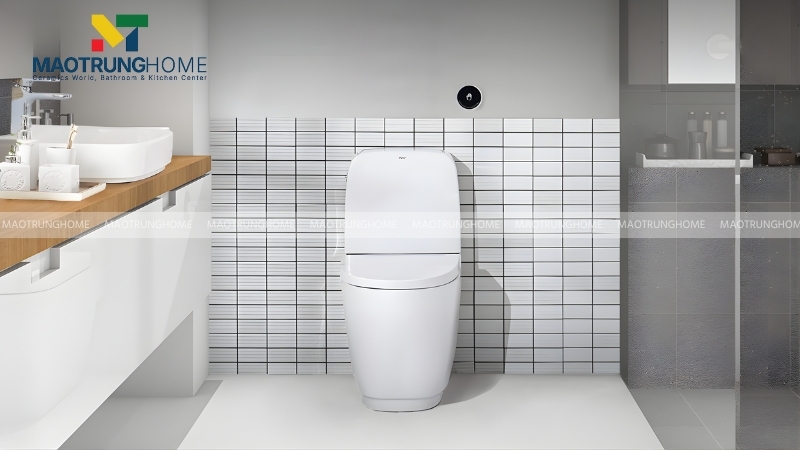 Bồn cầu 1 khối xả tự động không chạm INAX – ACT-902VN với Công nghệ Aqua Ceramic