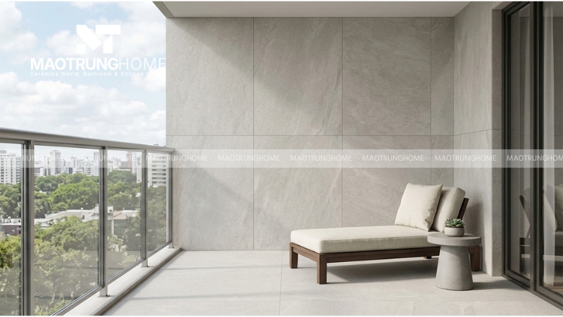 Gạch porcelain khổ lớn tối giản