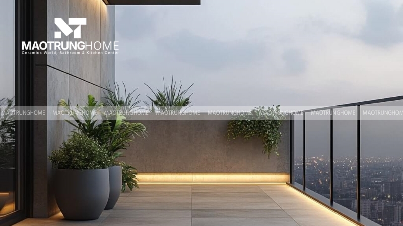 Kích thước gạch hài hòa với diện tích