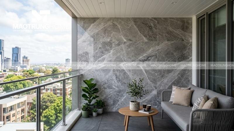 Mẫu gạch này mô phỏng bề mặt của đá Marble