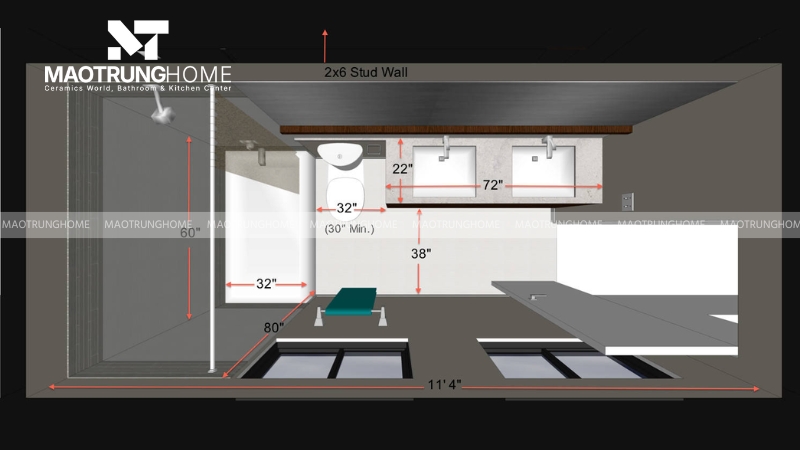 Tính toán khoảng không gian sử dụng xung quanh