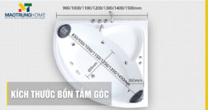 Kích thước bồn tắm góc: Tổng hợp chuẩn và cách chọn năm 2025