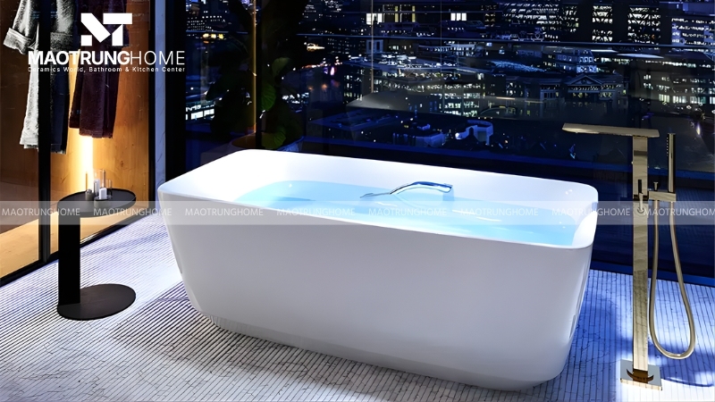 Bồn tắm sục massage tạo ra các tia nước và bọt khí massage cơ thể