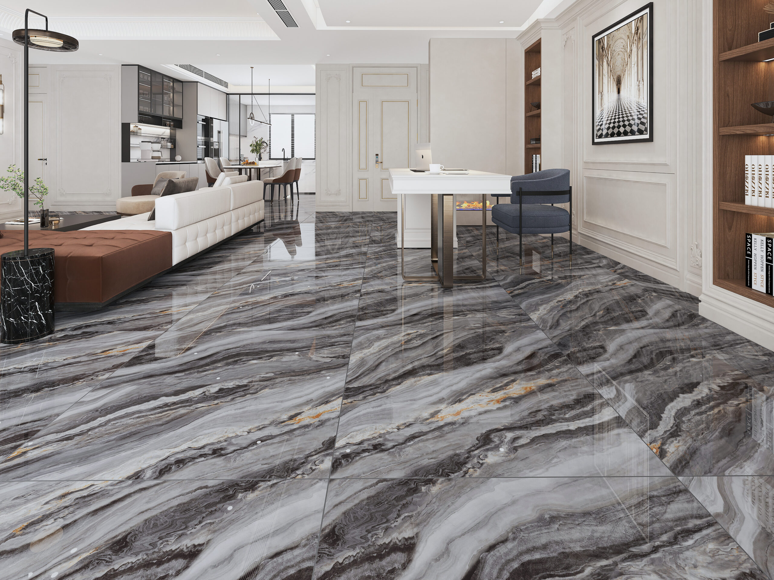 Gạch Hoàn Mỹ Vân đá Marble 100x100 06266 - Ảnh 6