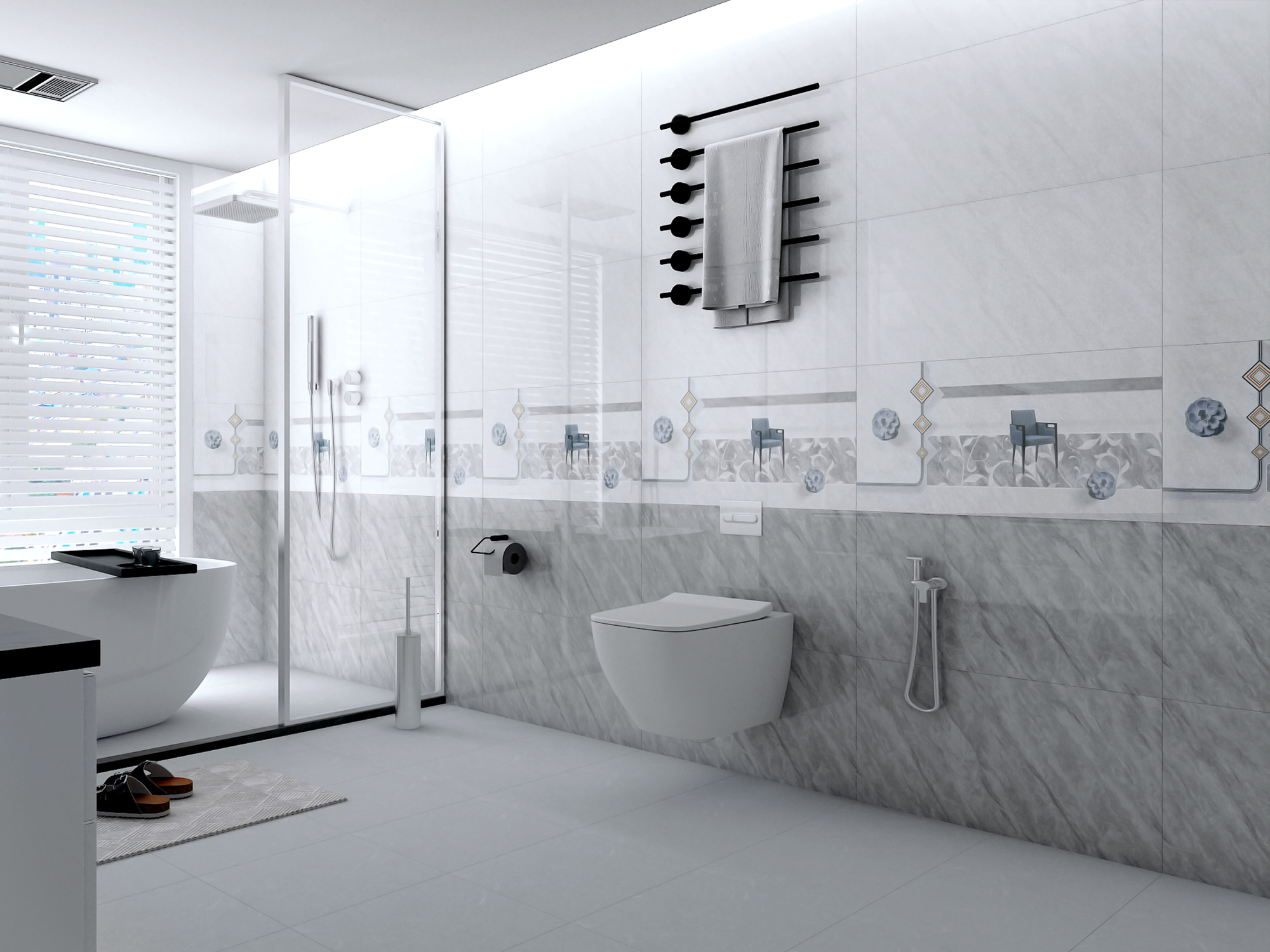 Gạch Hoàn Mỹ Vân đá Marble 40x80 08966 - Ảnh 3