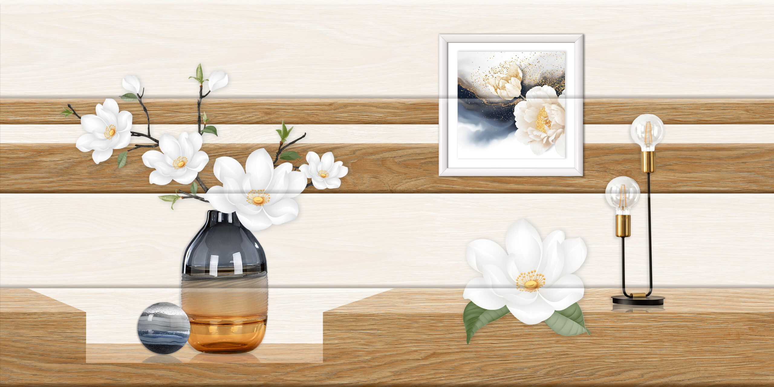 Gạch Hoàn Mỹ Vân gỗ thanh 30x60 04618 - Ảnh 2