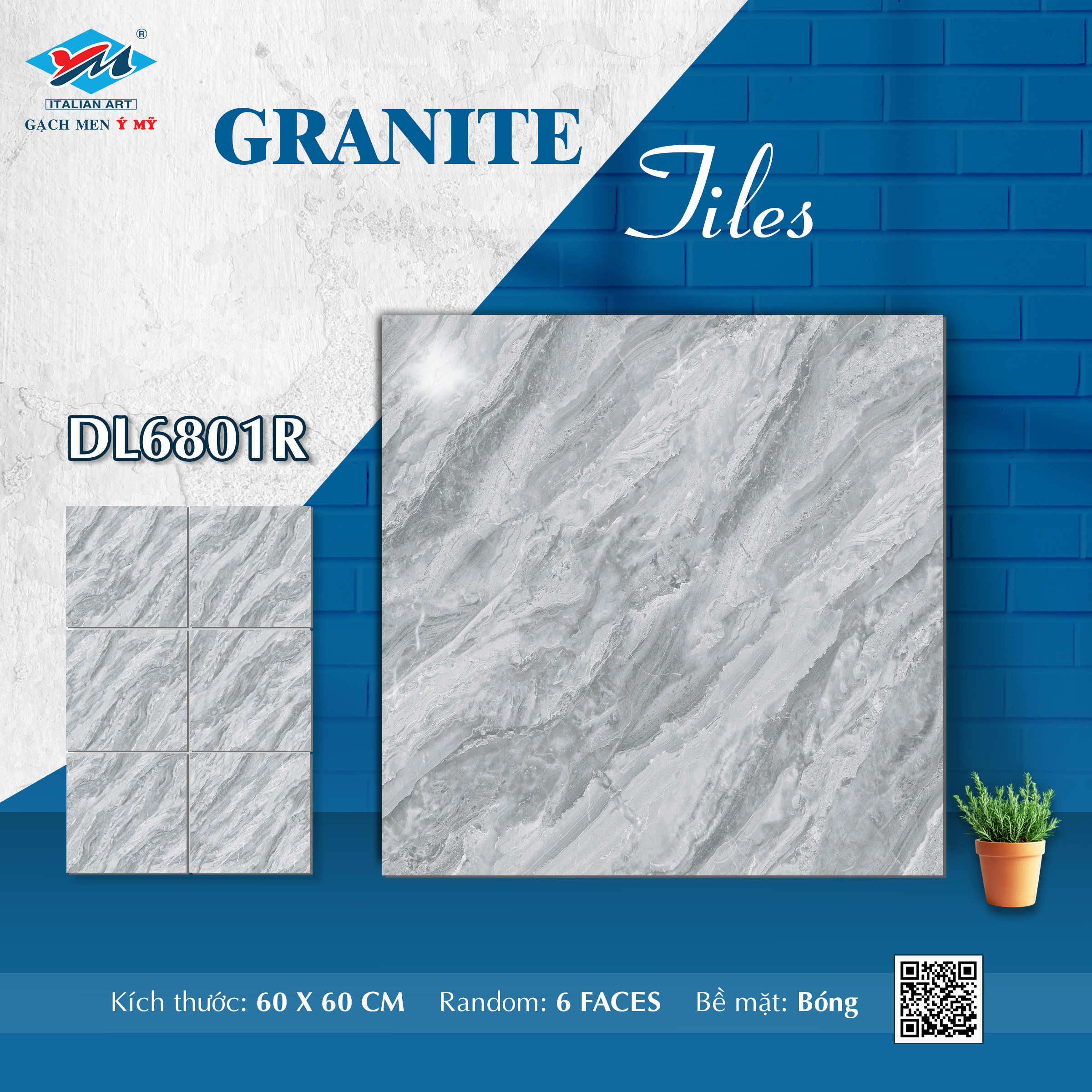 Gạch Lát nền Ý Mỹ 60x60 DL6801R - Ảnh 10
