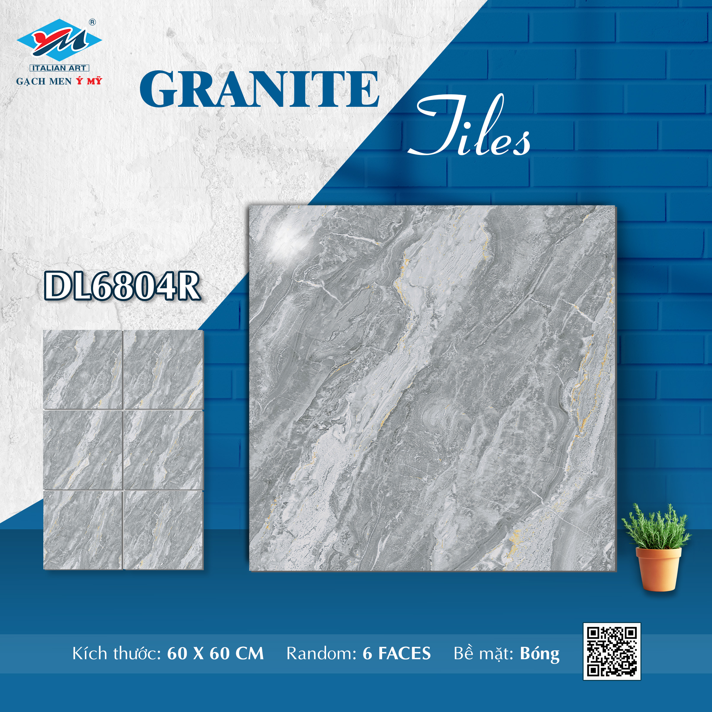 Gạch Lát nền Ý Mỹ 60x60 DL6804R - Ảnh 8