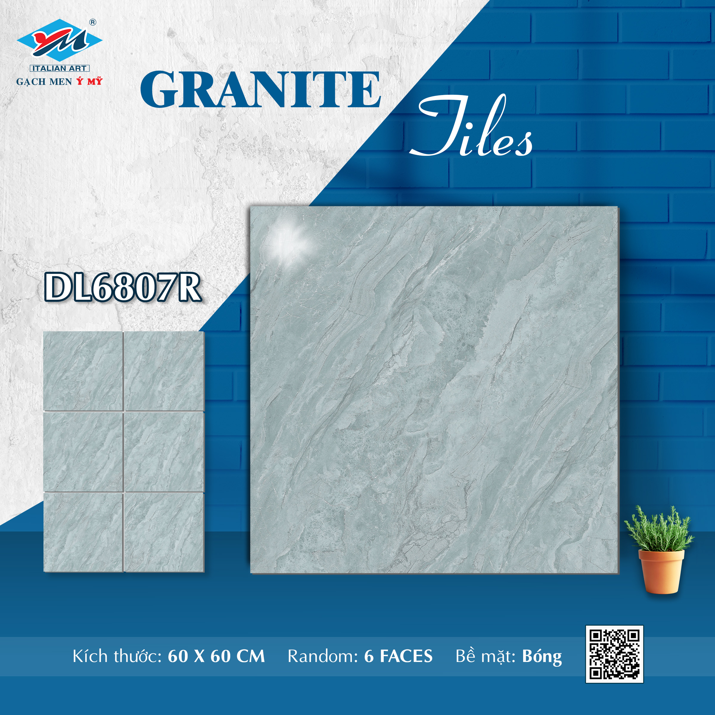 Gạch Lát nền Ý Mỹ 60x60 DL6807R - Ảnh 10