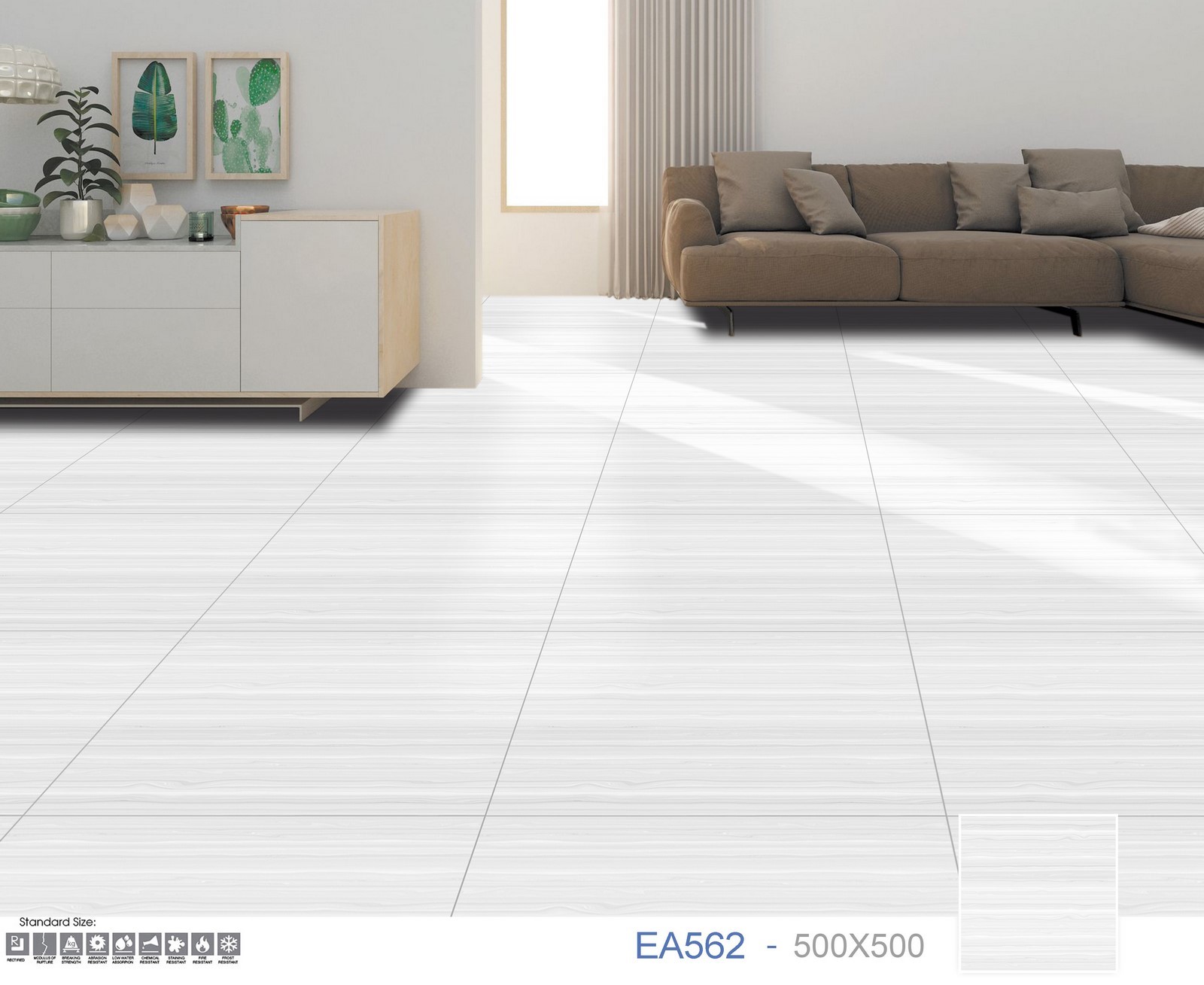 Gạch Lát nền, ốp tường Ý Mỹ 50x50 EA562 - Ảnh 2