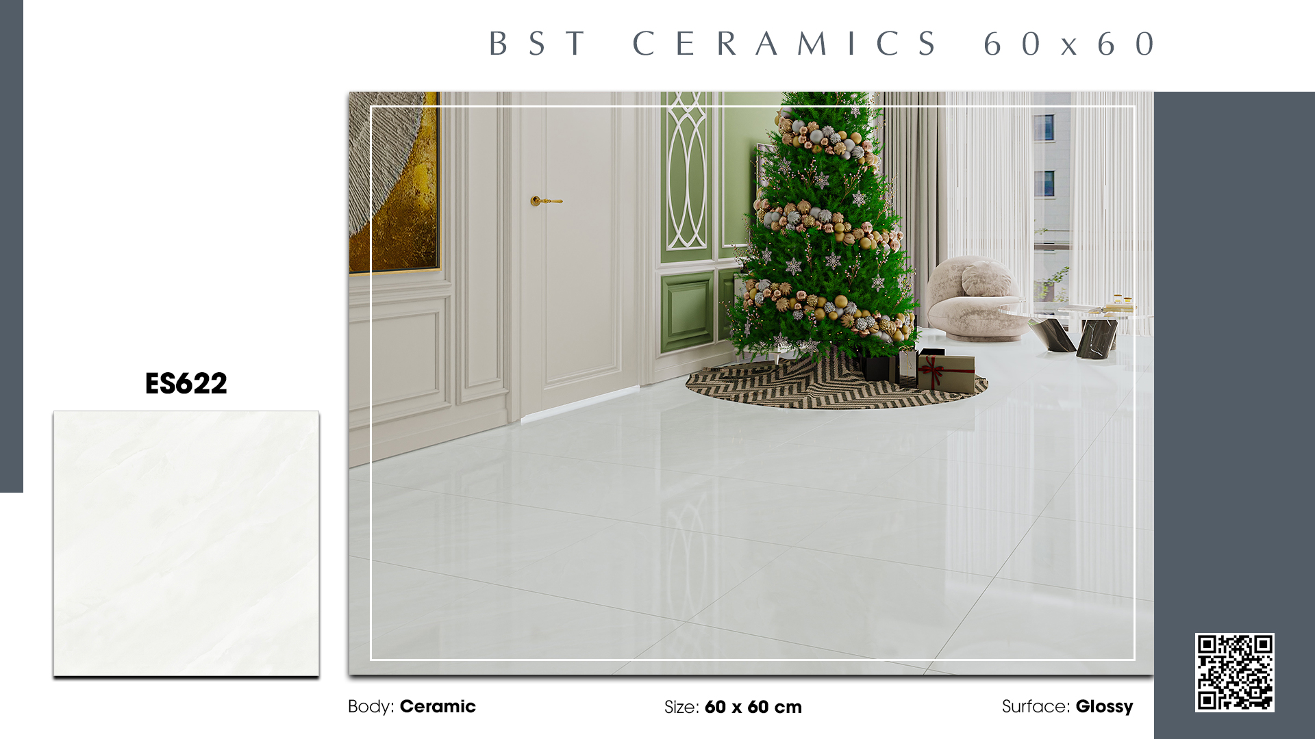 Gạch Lát nền, ốp tường Ý Mỹ 60x60 ES622