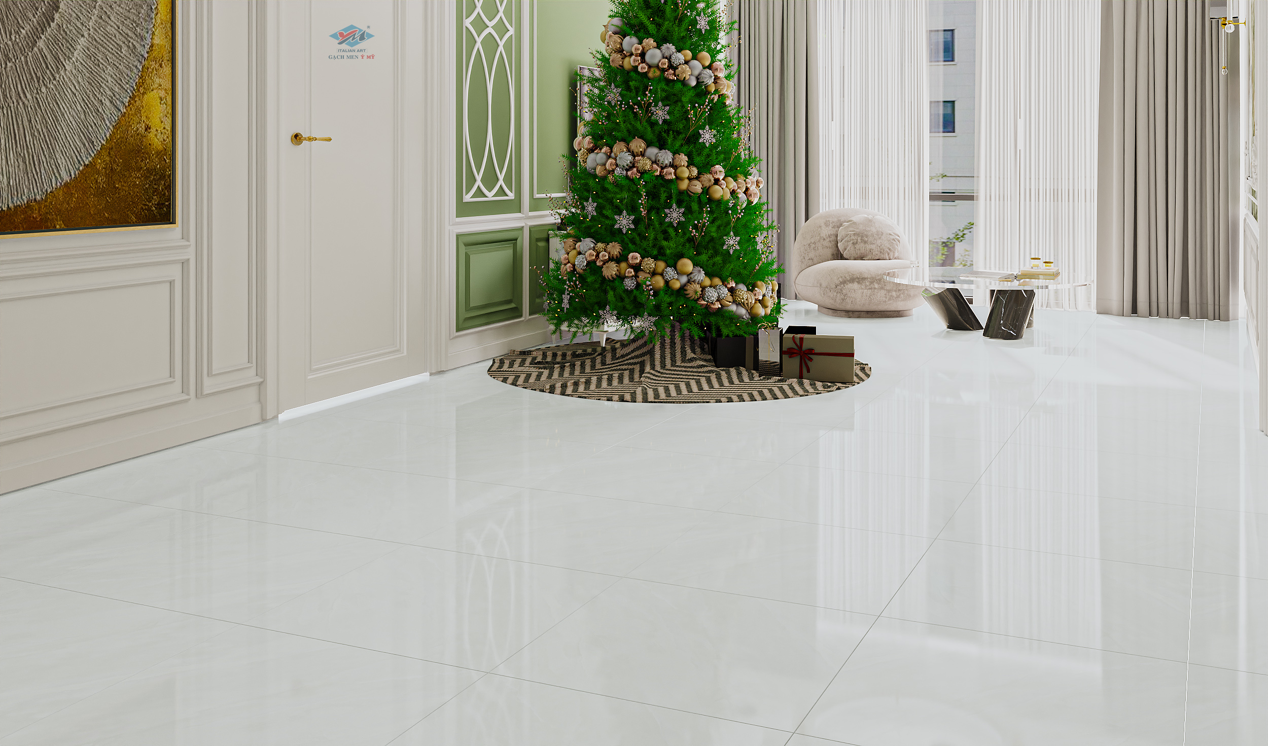 Gạch Lát nền, ốp tường Ý Mỹ 60x60 ES622 - Ảnh 3