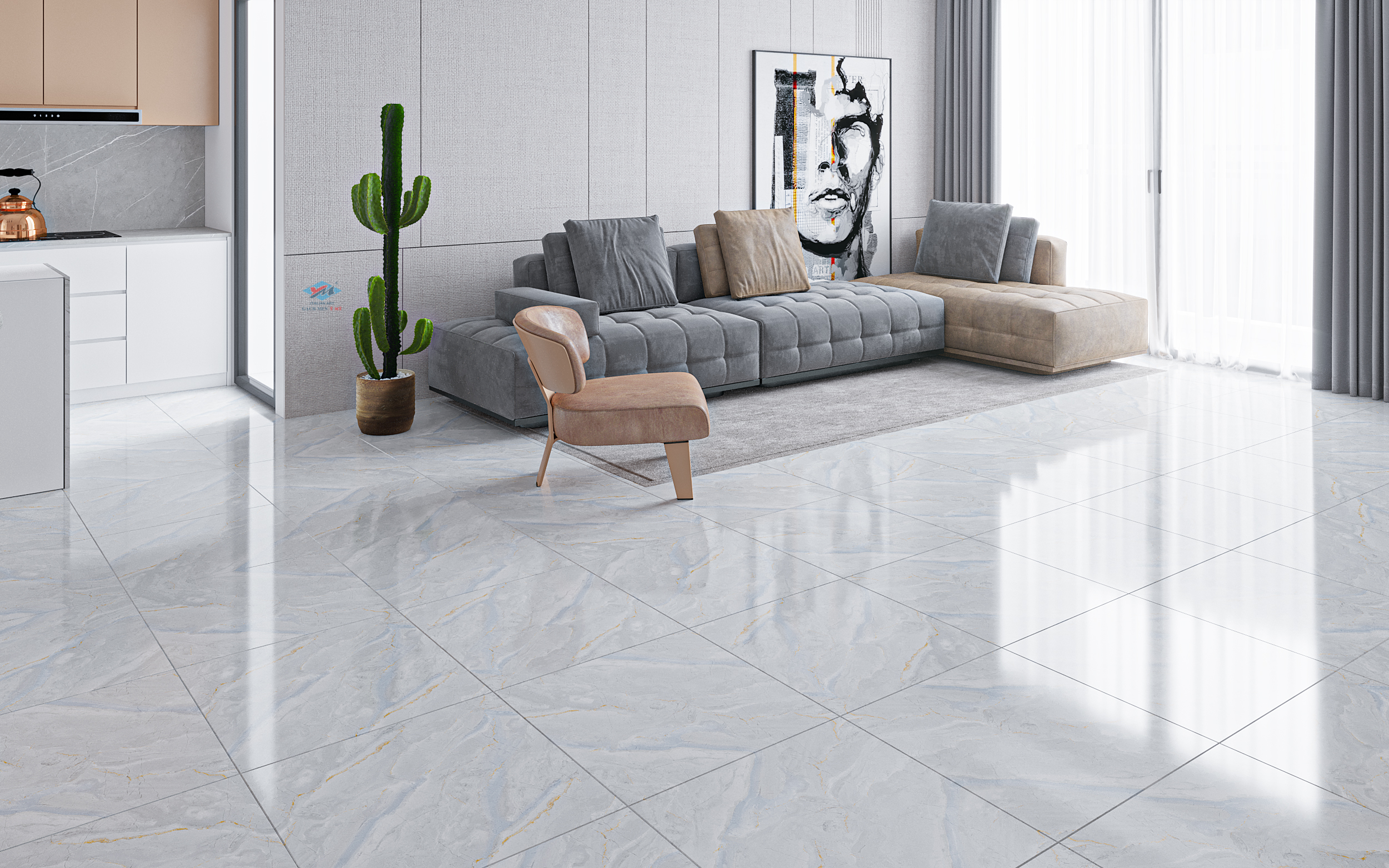 Gạch Lát nền Ý Mỹ 60x60 EY6096R - Ảnh 6