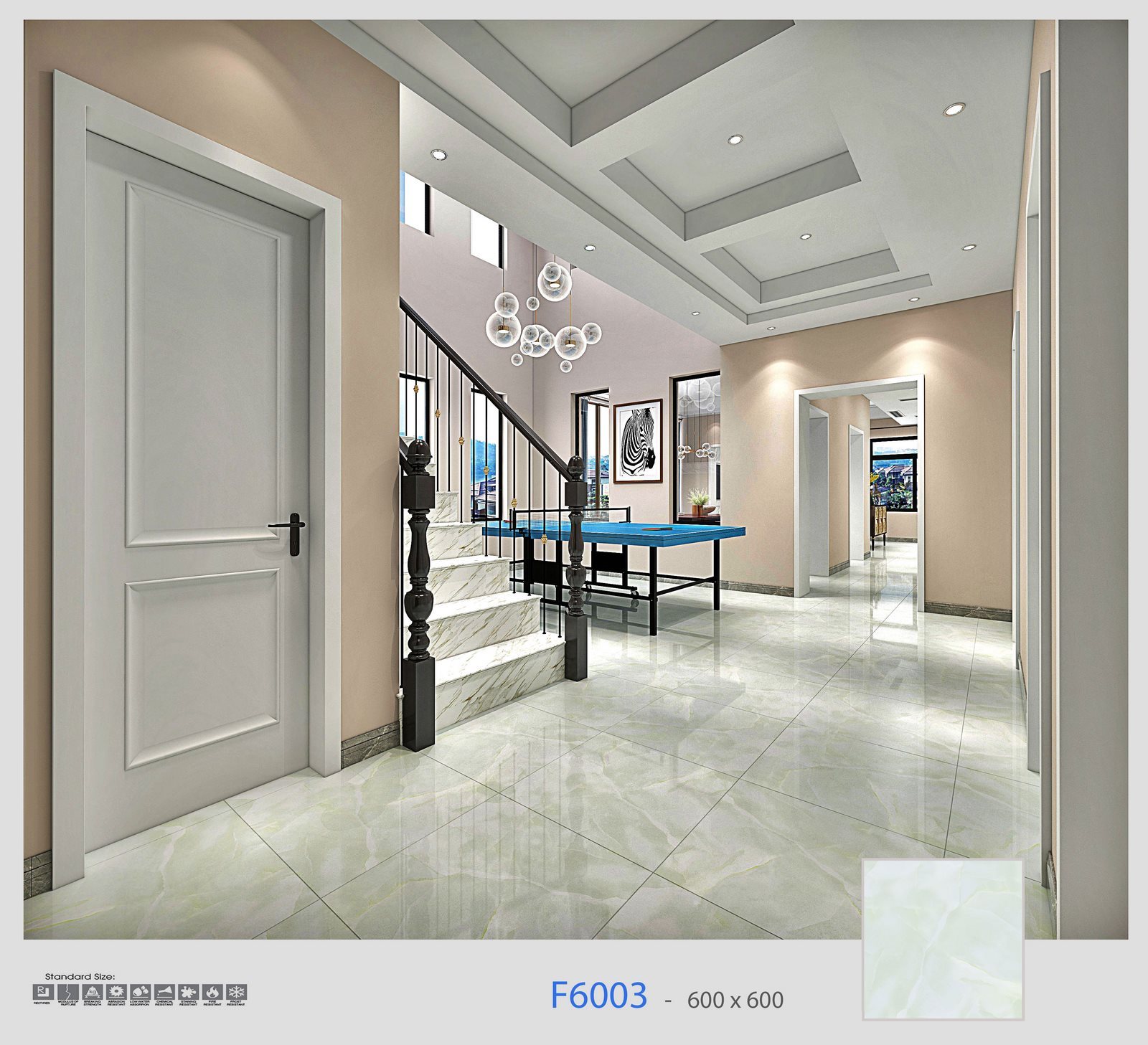 Gạch Lát nền Ý Mỹ 60x60 F6003 - Ảnh 2