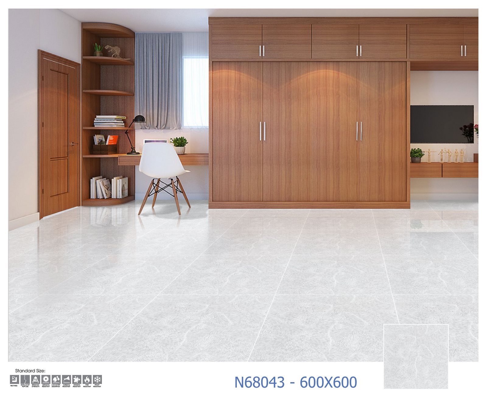 Gạch Lát nền Ý Mỹ 60x60 N68043 - Ảnh 2