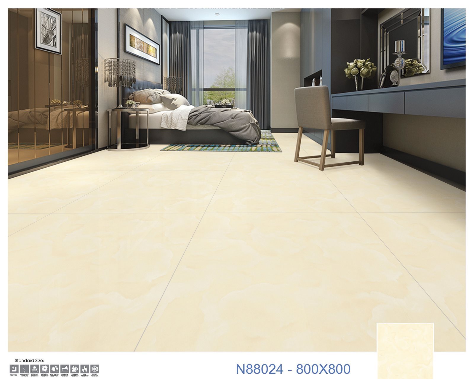 Gạch Lát nền Ý Mỹ 80x80 N88024 - Ảnh 2