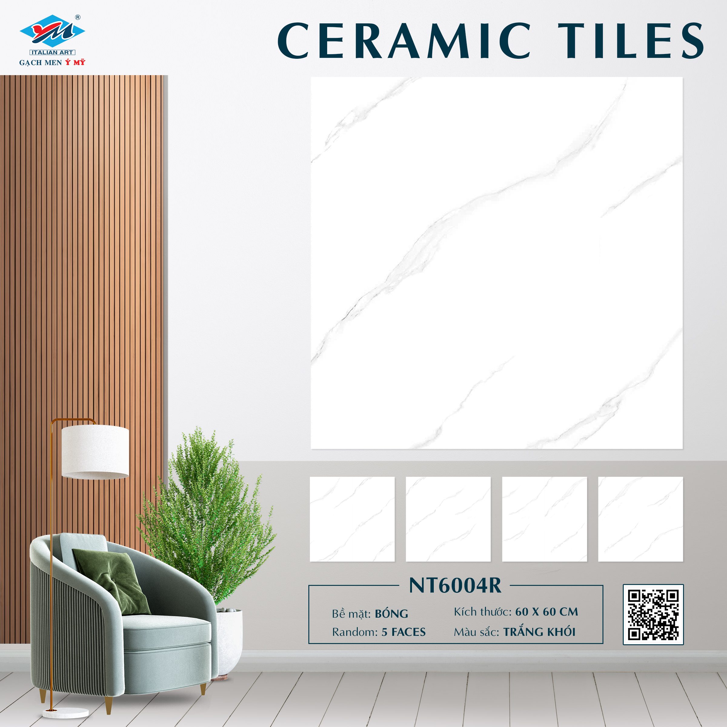 Gạch Lát nền Ý Mỹ 60x60 NT6004R - Ảnh 7