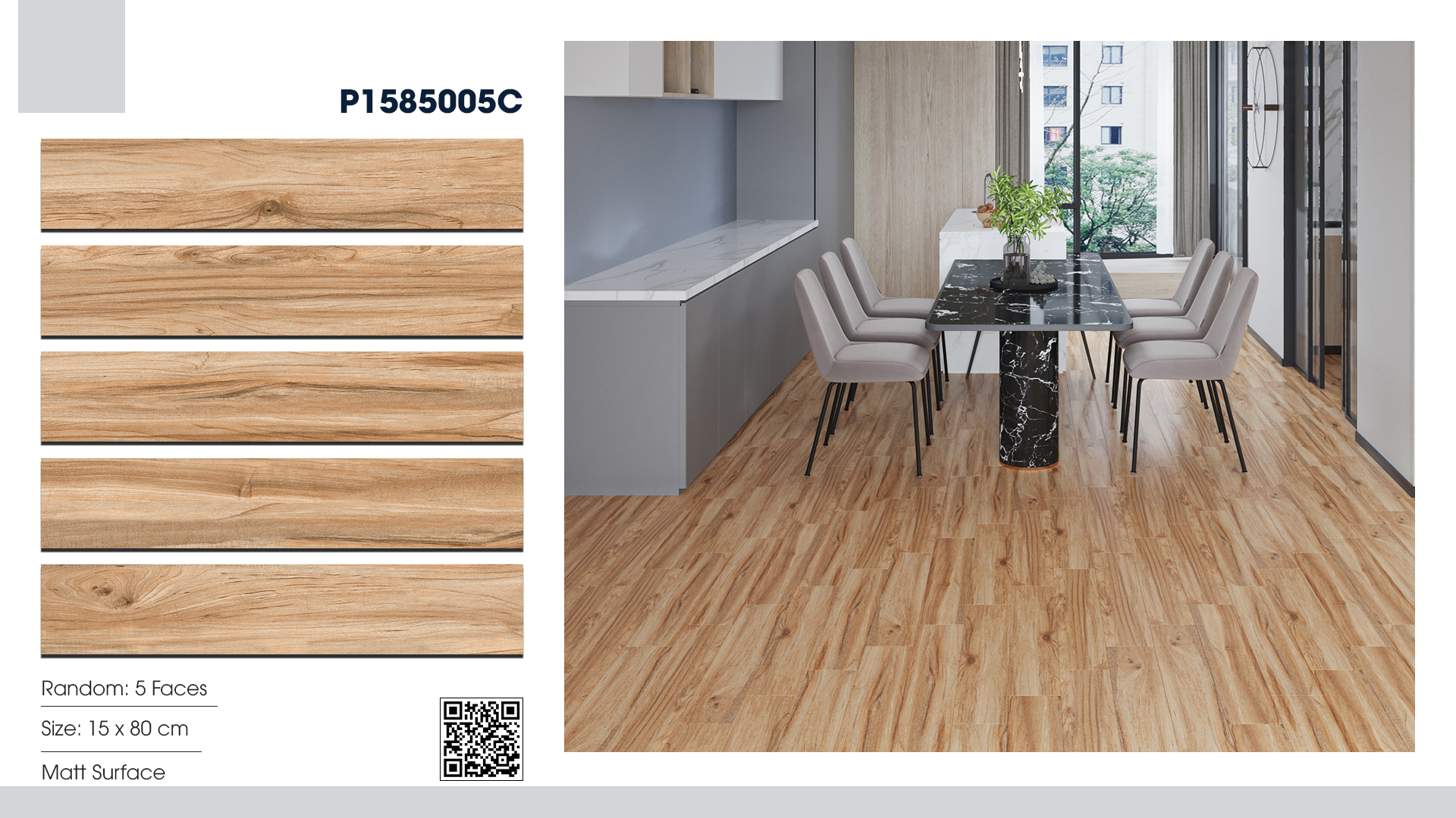 Gạch Lát nền Ý Mỹ 15x80 P1585005C