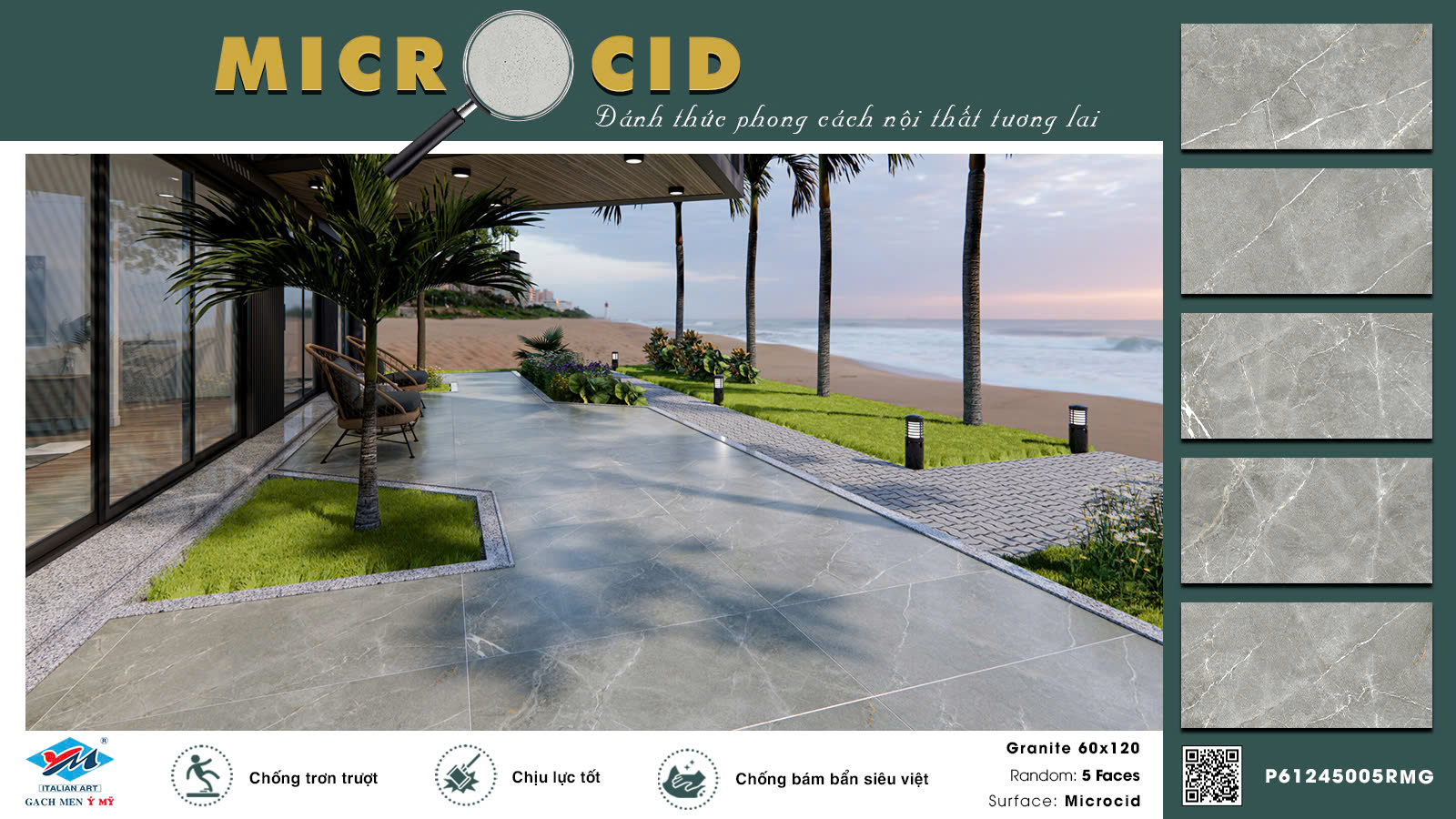 Gạch Lát nền Ý Mỹ 60x120 P61245005RMG