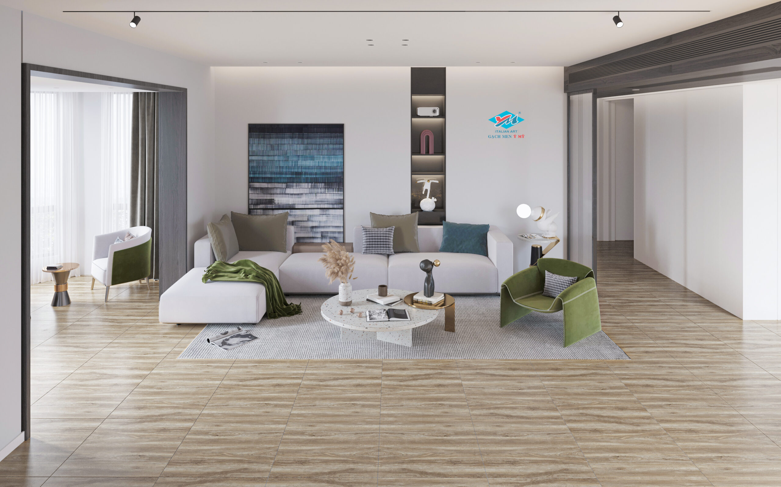 Gạch Lát nền Ý Mỹ 60x60 P65056SH - Ảnh 2