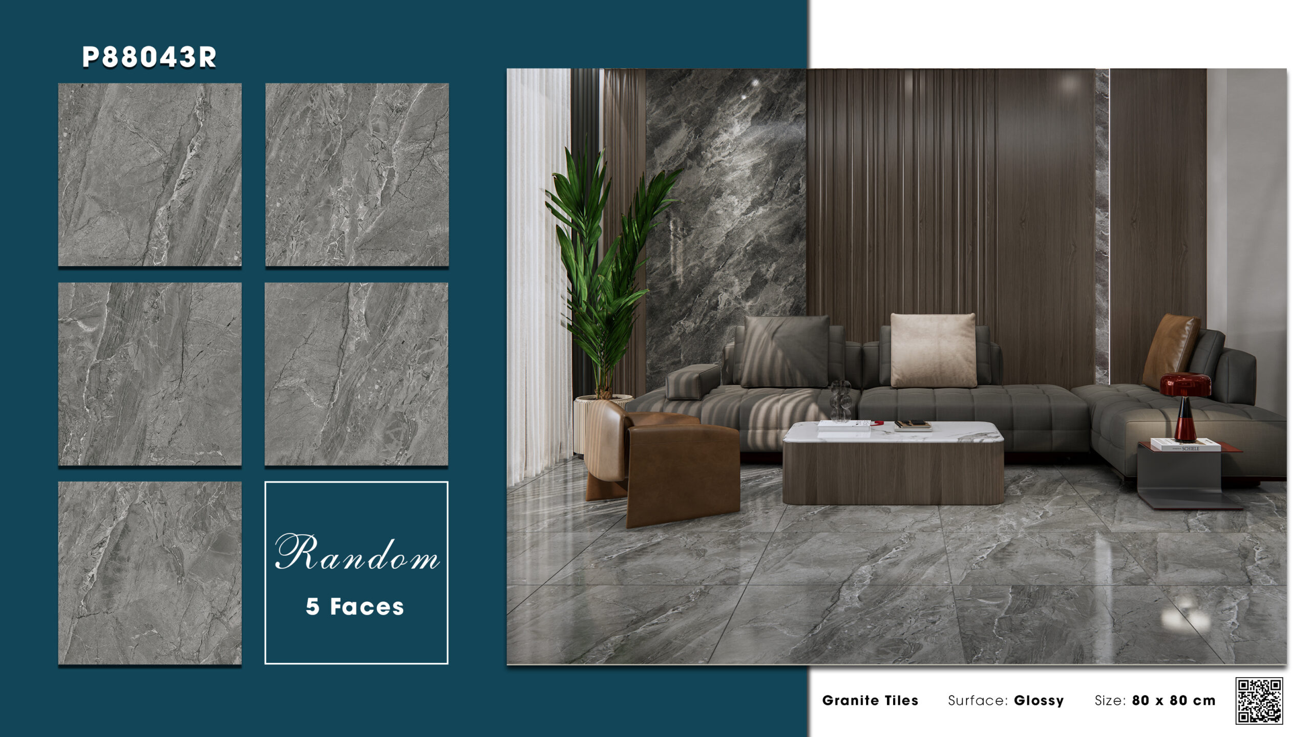 Gạch Lát nền Ý Mỹ 80x80 P88043R