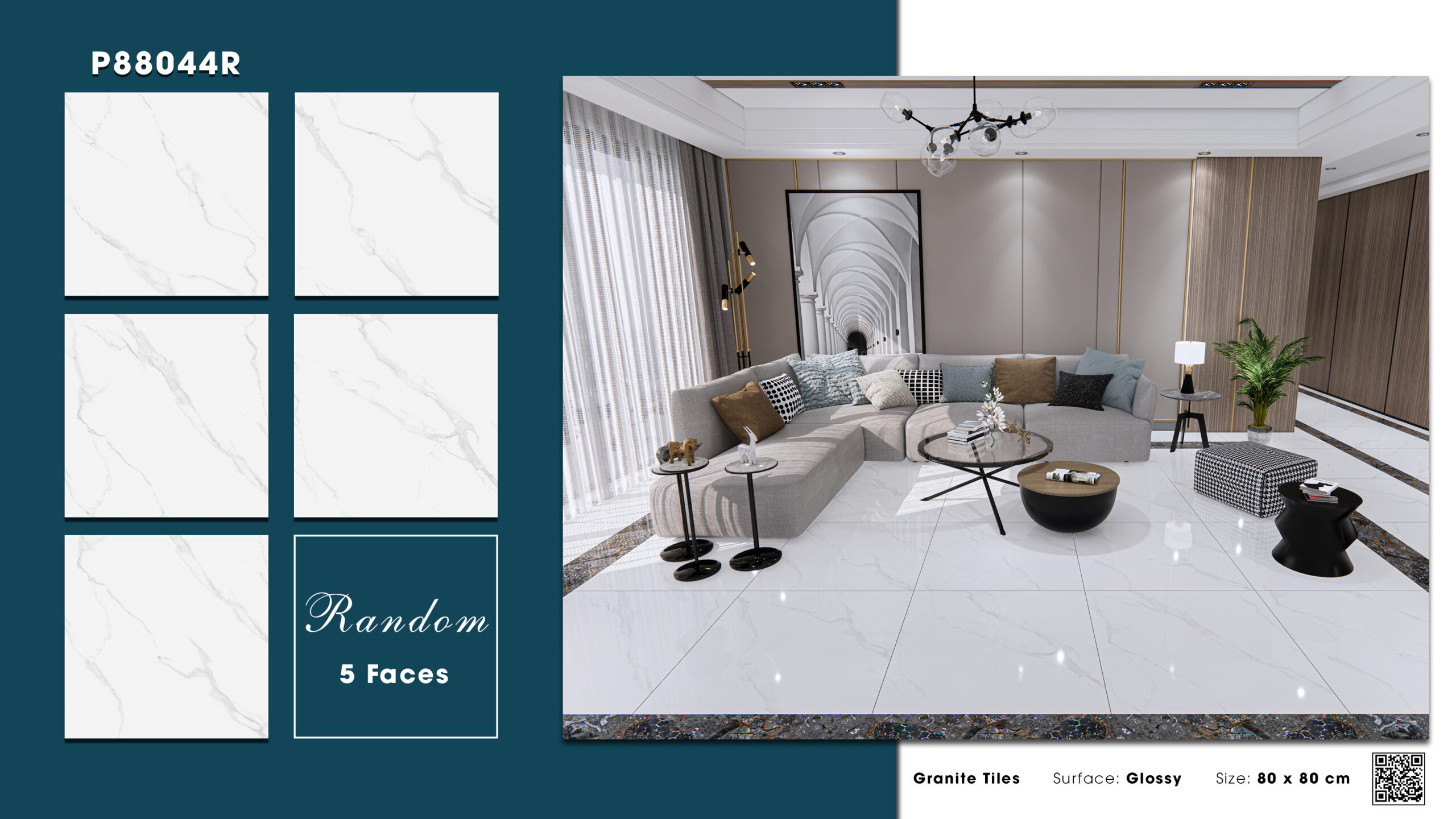 Gạch Lát nền Ý Mỹ 80x80 P88044R