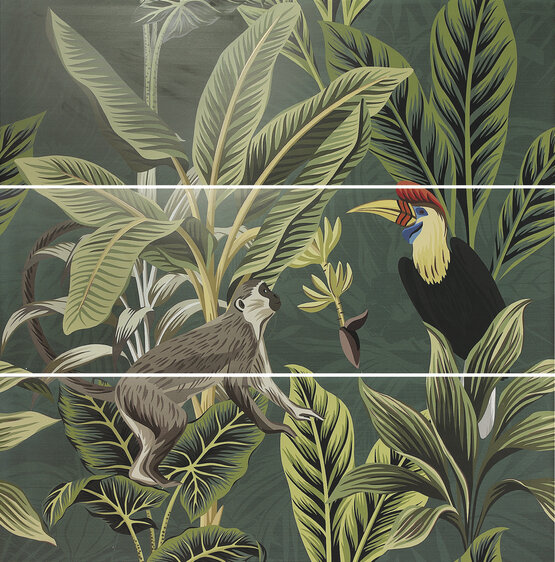 DECOR SET(3) ABC TOUCAN GREEN 40X120