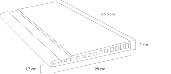 BORDE DESBORDANTE WABI BIANCO 28X66,5 - Ảnh 6