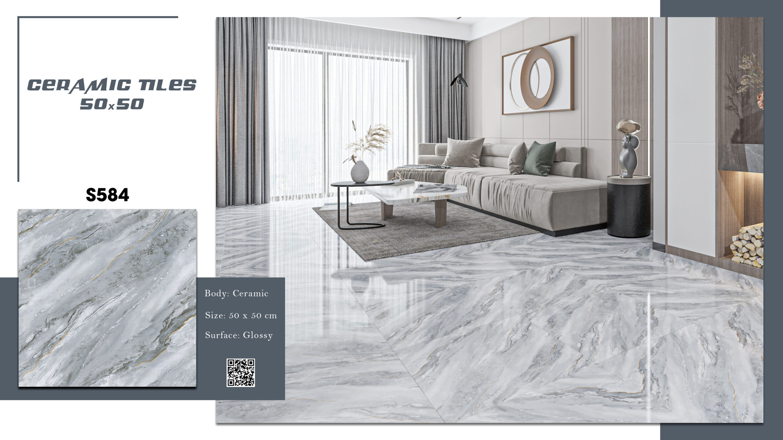 Gạch Lát nền Ý Mỹ 50x50 S584