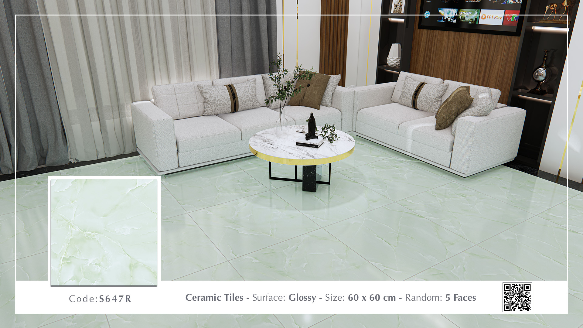 Gạch Lát nền Ý Mỹ 60x60 S647R