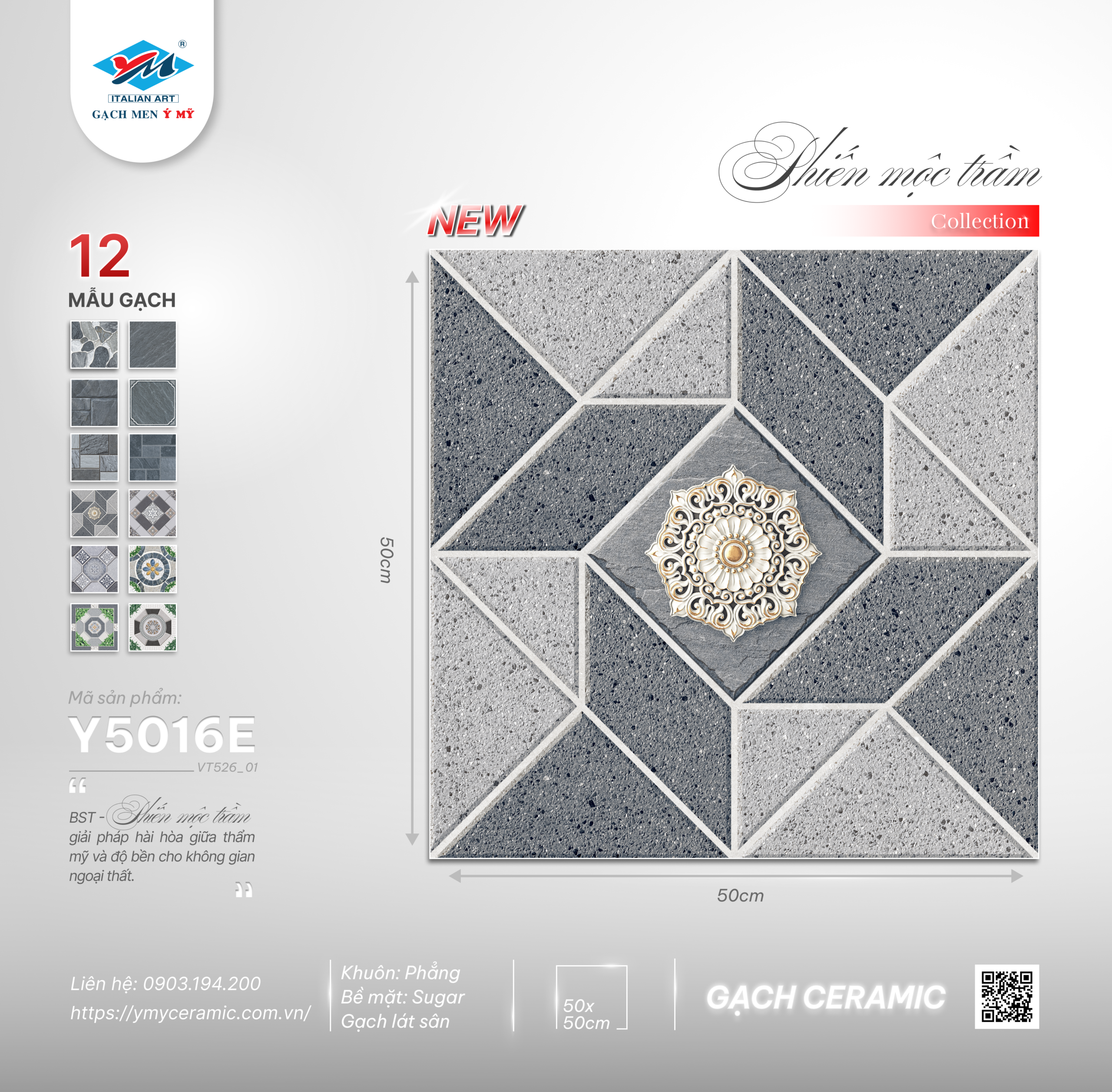 Gạch Lát nền Ý Mỹ 50x50 Y5016E - Ảnh 2