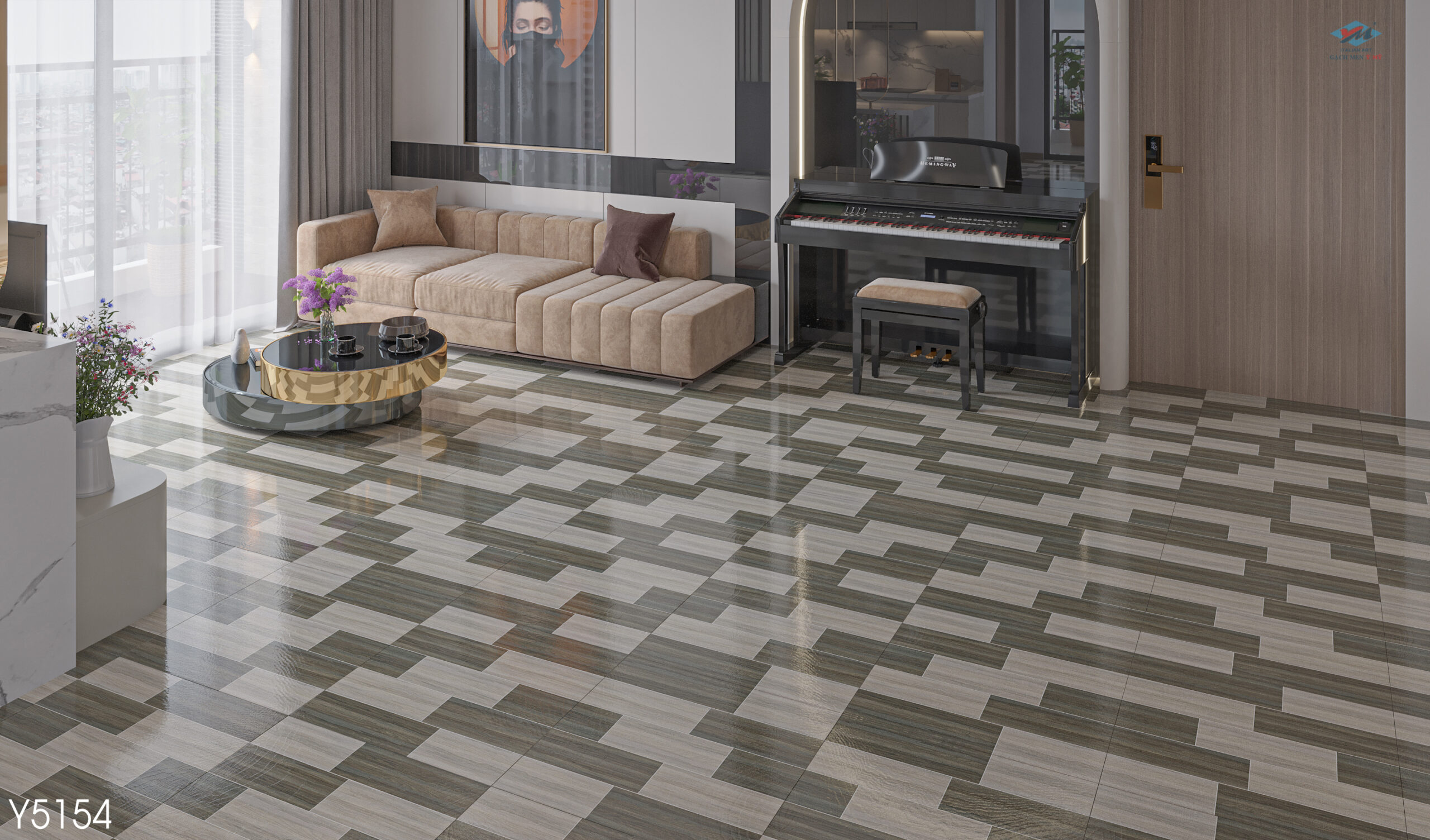 Gạch Lát nền Ý Mỹ 50x50 Y5154 - Ảnh 2