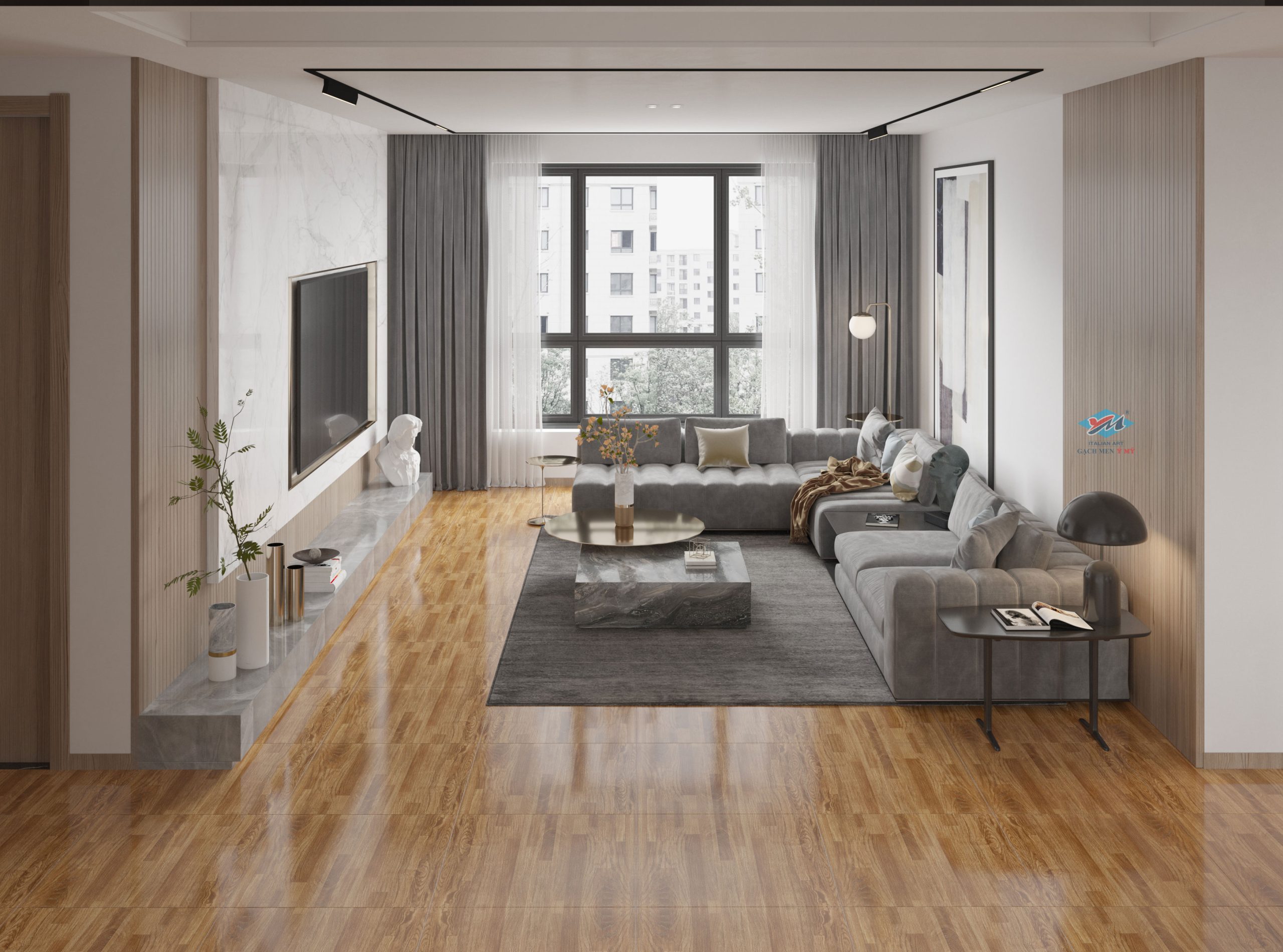 Gạch Lát nền Ý Mỹ 60x60 Y6077 - Ảnh 2