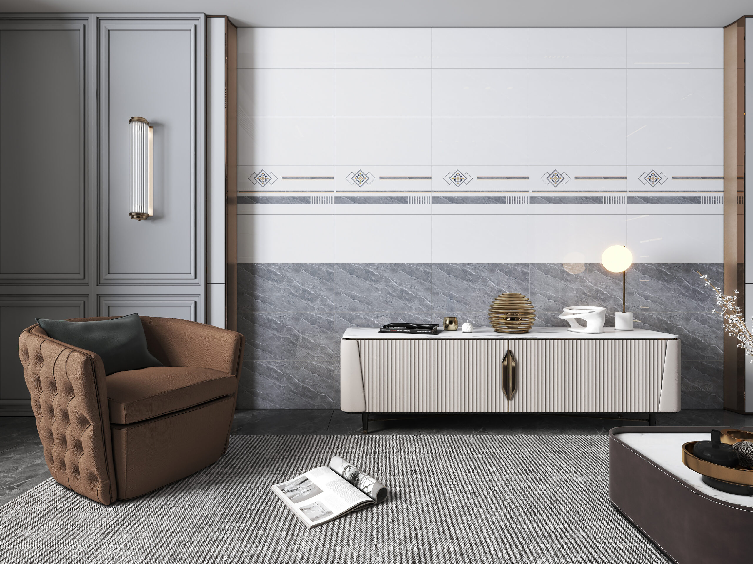 Gạch Hoàn Mỹ Vân đá Marble 30x60 07561 - Ảnh 3