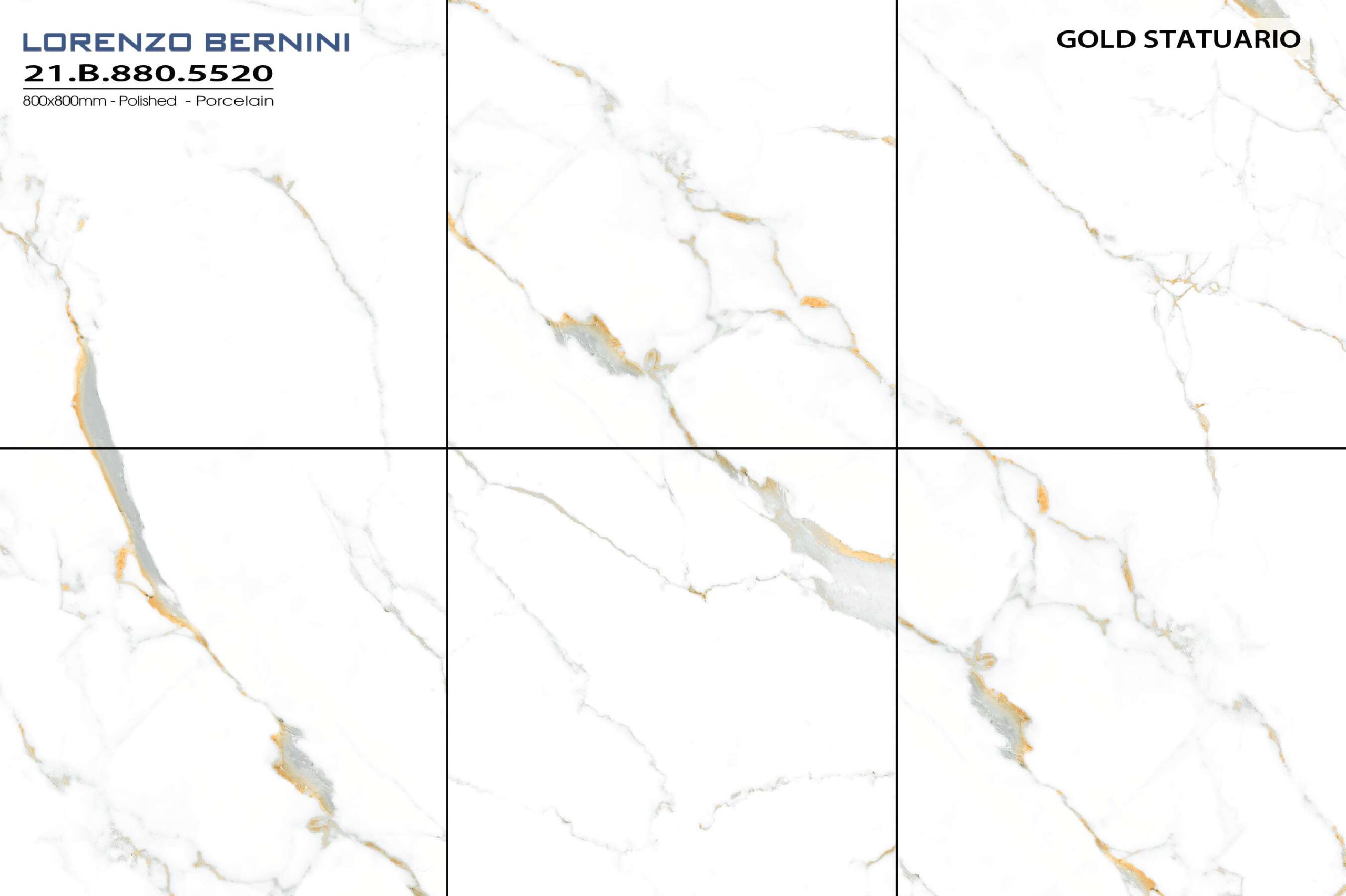 Gạch ốp lát Lorenzo Bernini 80x80 JEWELRY MARBLE 21.B.880.5520 - Ảnh 4