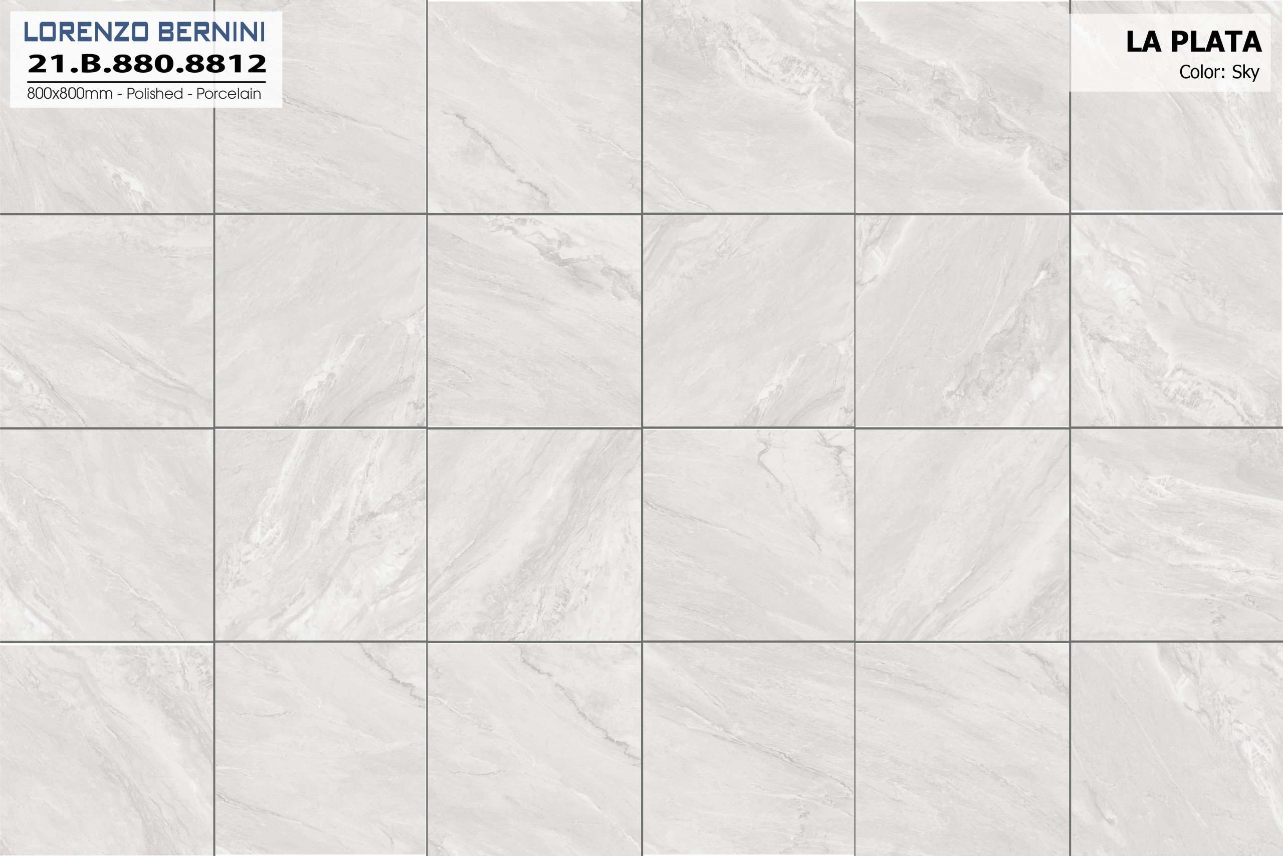 Gạch ốp lát Lorenzo Bernini 80x80 La plata 21.B.880.8812 - Ảnh 2
