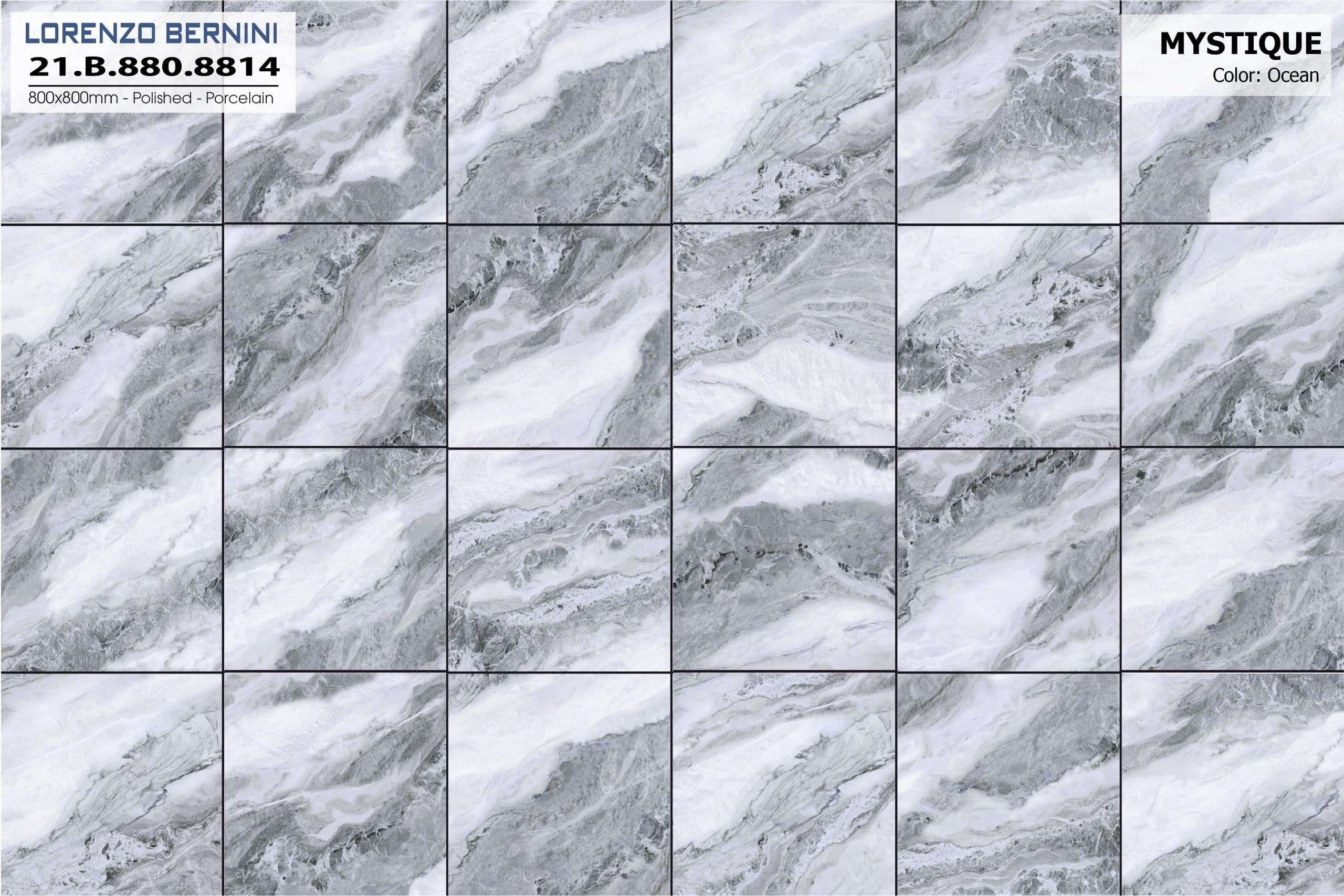 Gạch ốp lát Lorenzo Bernini 80x80 Mystique 21.B.880.8814 - Ảnh 3