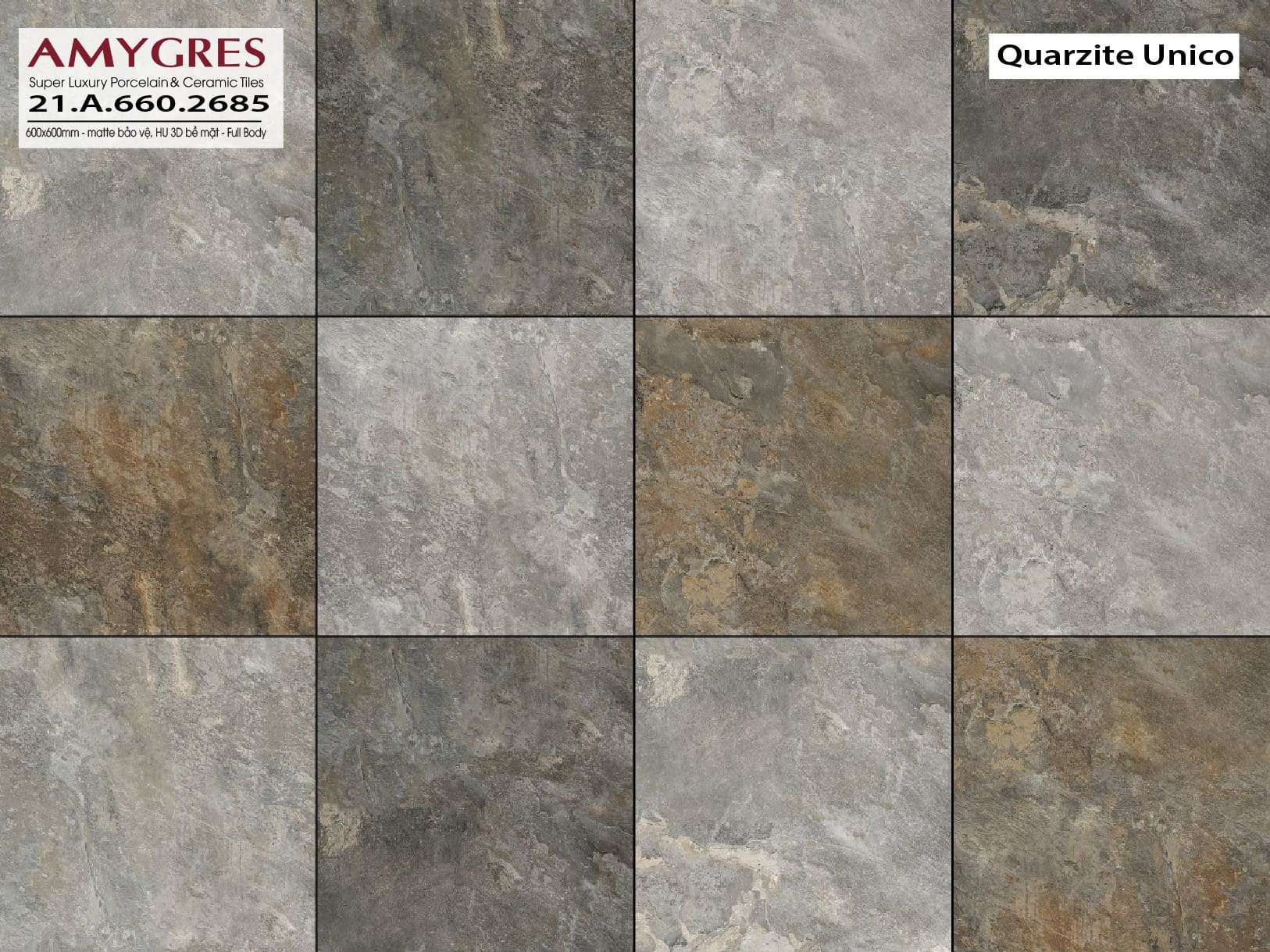 Gạch ốp lát AMYGRES 60x60 Quartzite 21.A.660.2685 - Ảnh 4