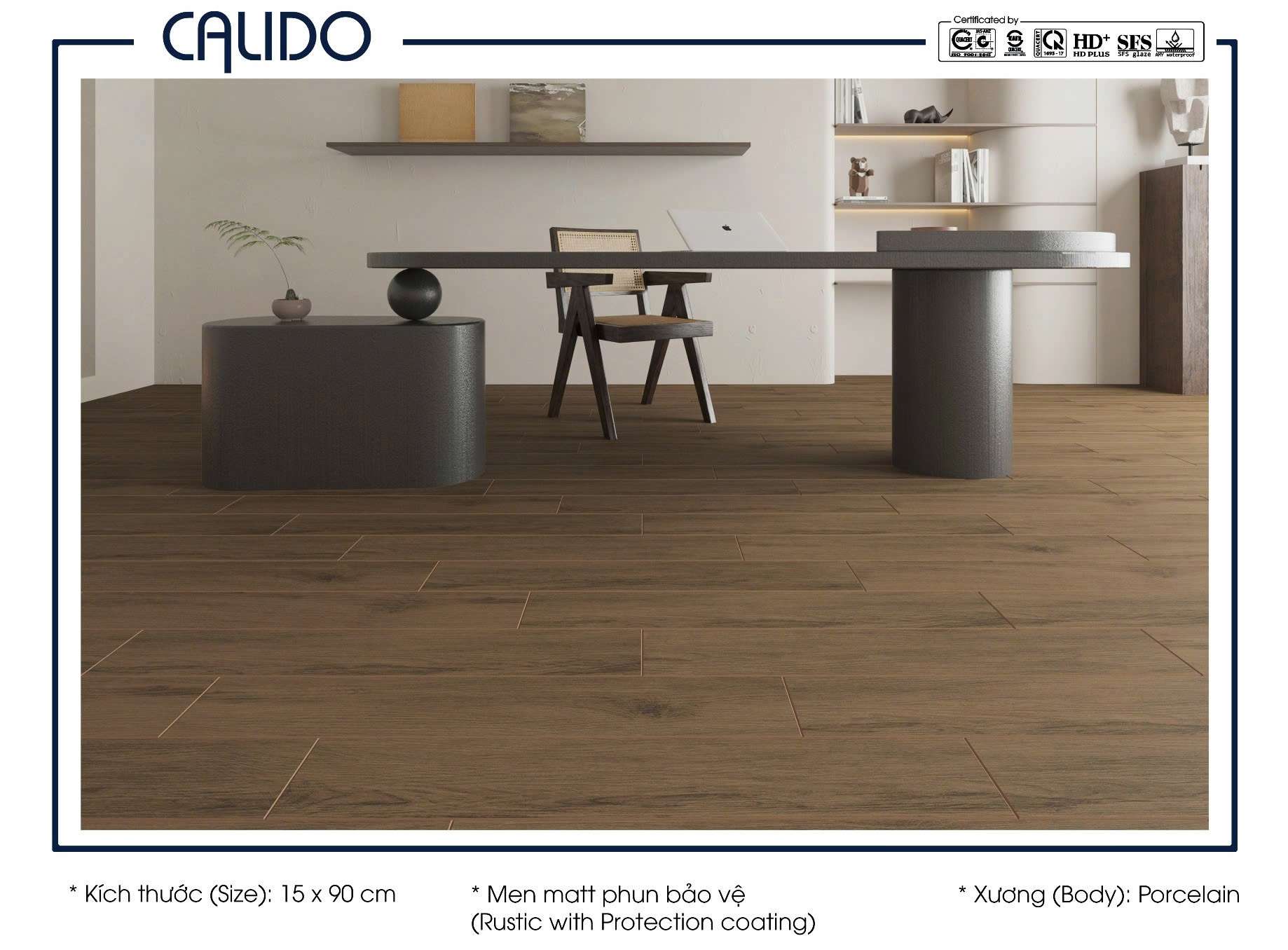 Gạch ốp lát CALIDO 15x90 Solo 21.C.159.6520 - Ảnh 3