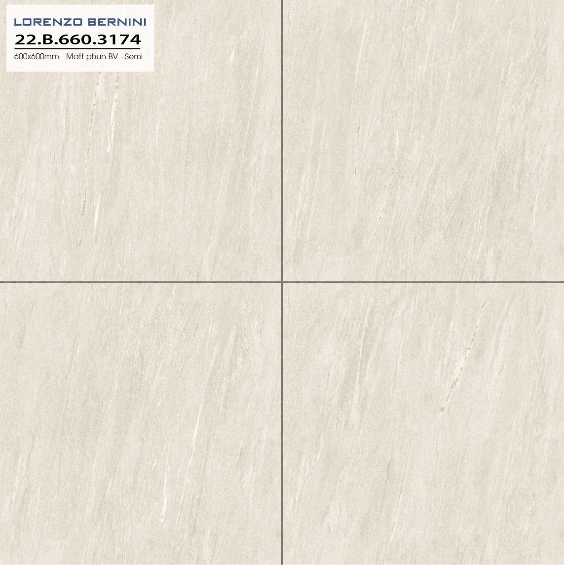 Gạch ốp lát Lorenzo Bernini 60x60 Solo 22.B.660.3174
