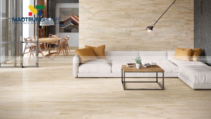 Gạch vân gỗ cho phòng khách (Mẫu 1)