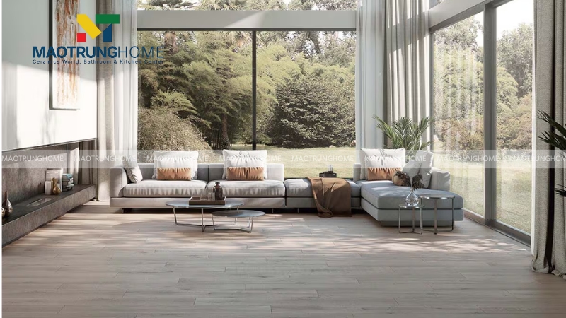 Gạch vân gỗ cho phòng khách (Mẫu 4)