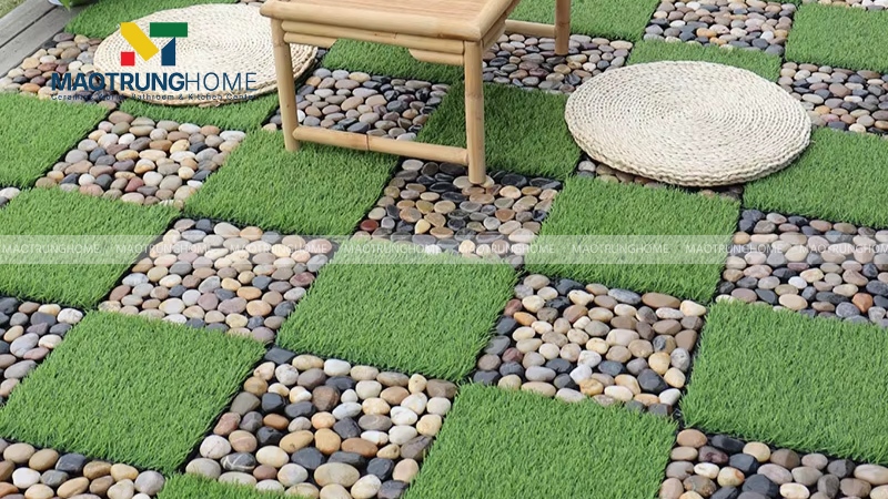 Gạch giả sỏi, giả cỏ (Mẫu 4)