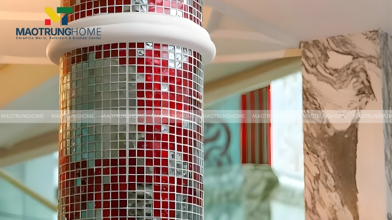 Mẫu gạch mosaic ốp cột ấn tượng