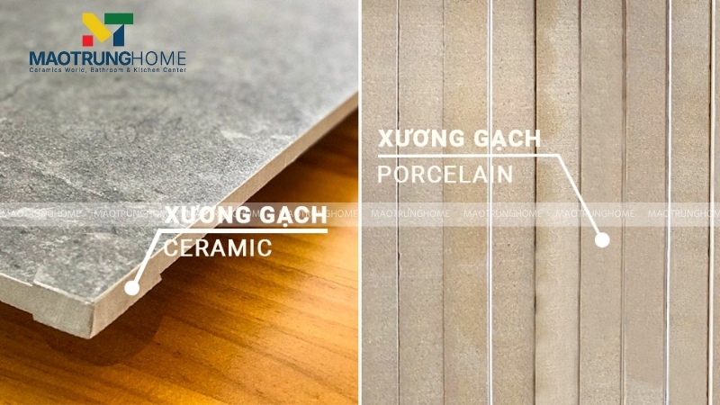 Xương gạch có 2 loại chính là Porcelain và Ceramic