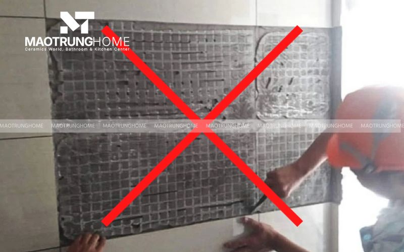 Sử dụng vật liệu kết dính không phù hợp