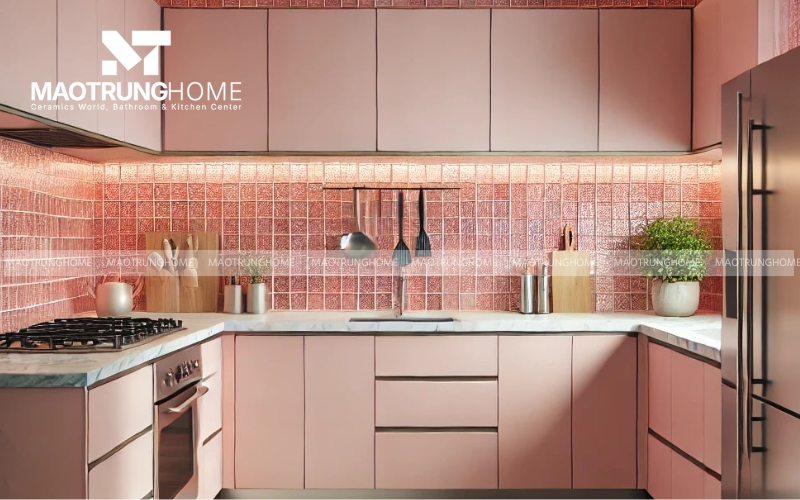 Gạch đơn sắc màu hồng