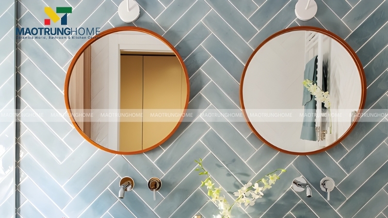 Gạch xương cá ốp tường tạo điểm nhấn thẩm mỹ độc đáo