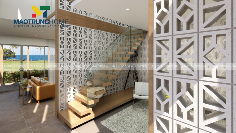 Kích thước gạch thông gió cho vách ngăn trang trí trong nhà